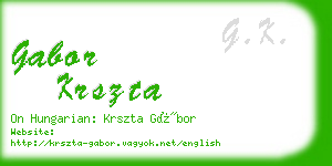 gabor krszta business card